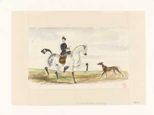 lady-on-a-white-horse-with-a-dog