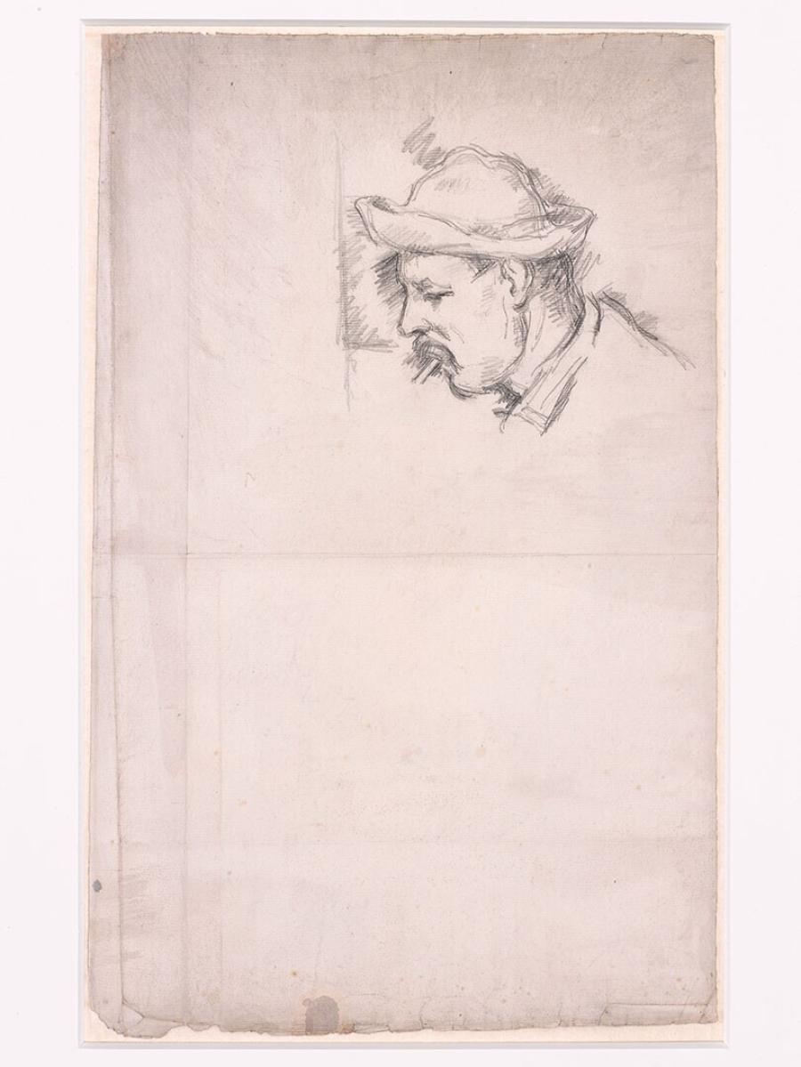 Een rokende man, studie voor het schilderij De kaartspelers