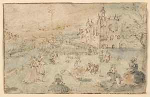 company-in-the-garden-of-a-castle