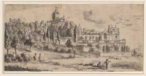 gezicht-op-een-park-en-kasteel-met-kerk