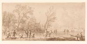 scaters-on-a-frozen-canal-the-month-december