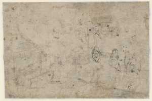 sketch-of-a-barn-and-six-studies-of-eyes