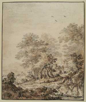 landscape-with-trees-and-a-road-with-figures