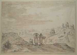 view-of-dunes-and-sea-with-fishermen