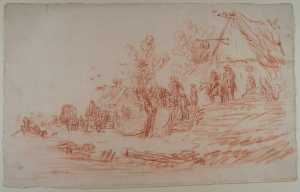 farm-carts-and-riders-in-front-of-an-inn-by-the-river