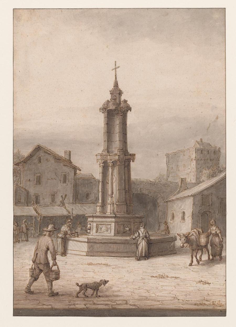 De fontein op de Grote Markt te Tours