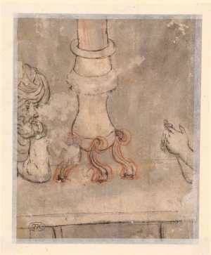 studie-van-een-kop-hand-en-zuil