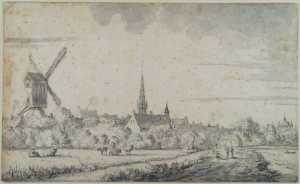 gezicht-op-een-stad-links-een-molen