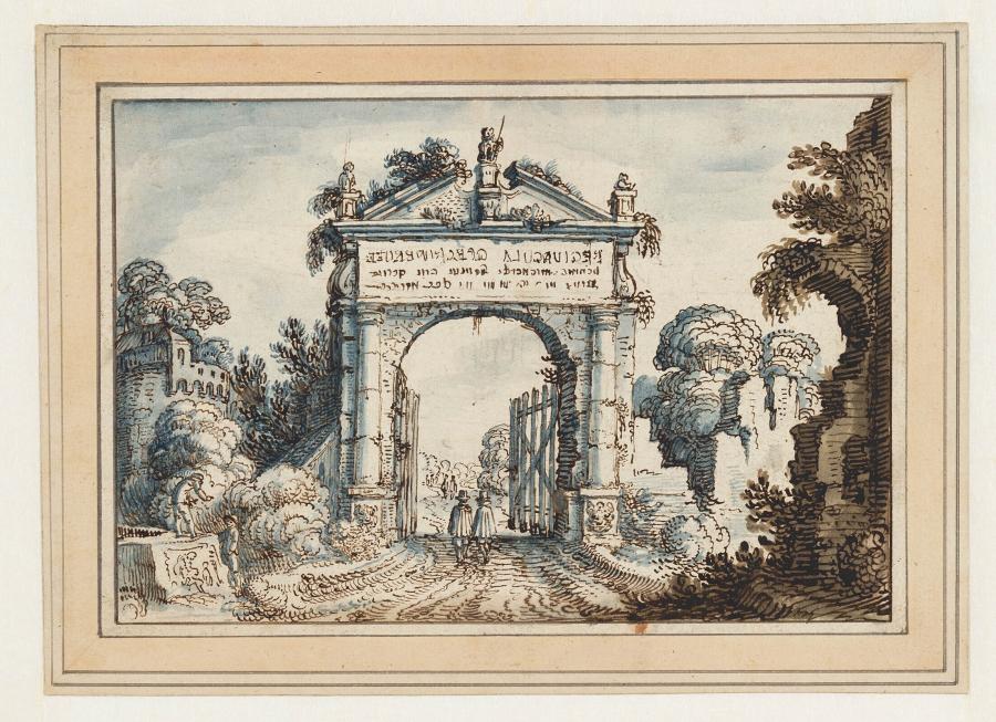 Landscape with Ruins and a Monumental Gateway