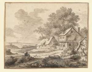 view-with-two-farmhouses-and-a-resting-hiker