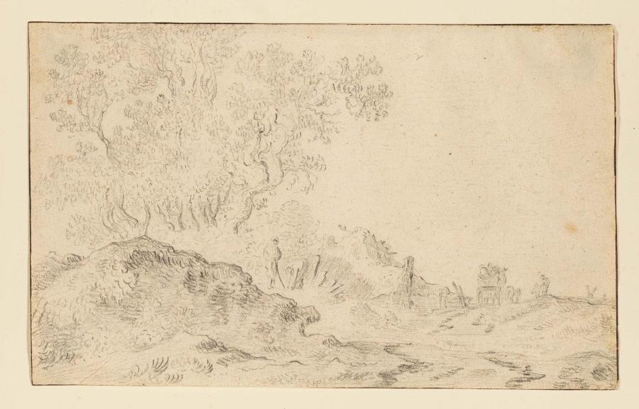 Landscape with a Tall Tree and a Loaded Wagon