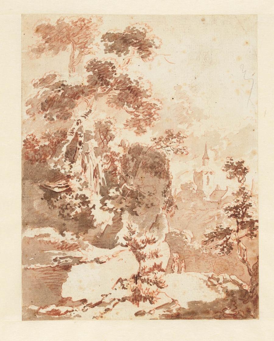 Rocky Landscape with a Church in the Background