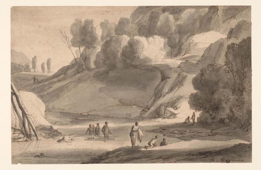 Wooded Landscape with Bathers