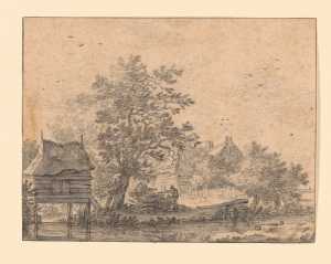 landschap-met-beekje-en-eendenhuis