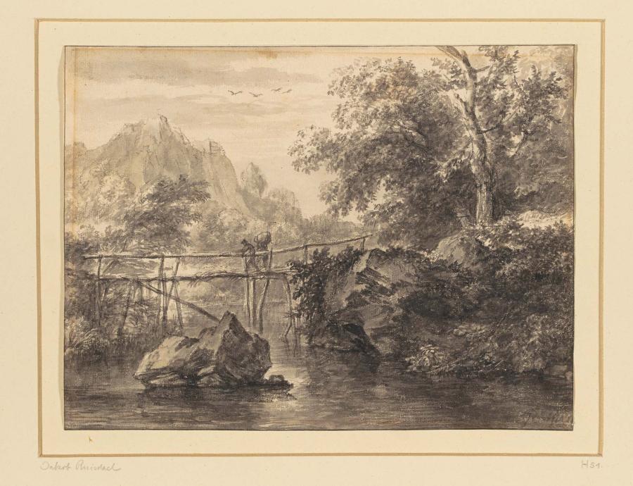 Mountain View with Bridge over River