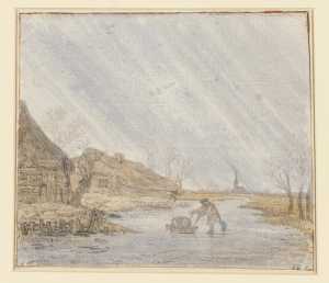 winter-landscape-frozen-canal-with-sledge