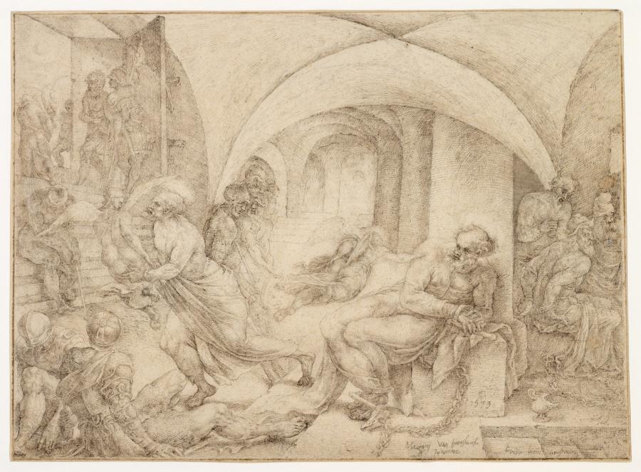 Petrus door een engel uit de gevangenis bevrijd