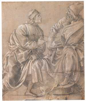 study-of-two-men-wearing-cloaks-and-caps