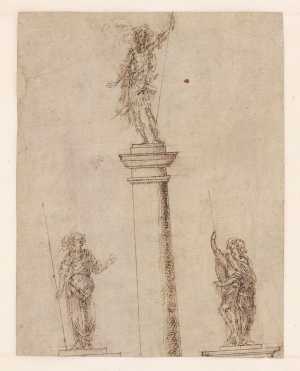 three-standing-figures-on-postaments-with-lances