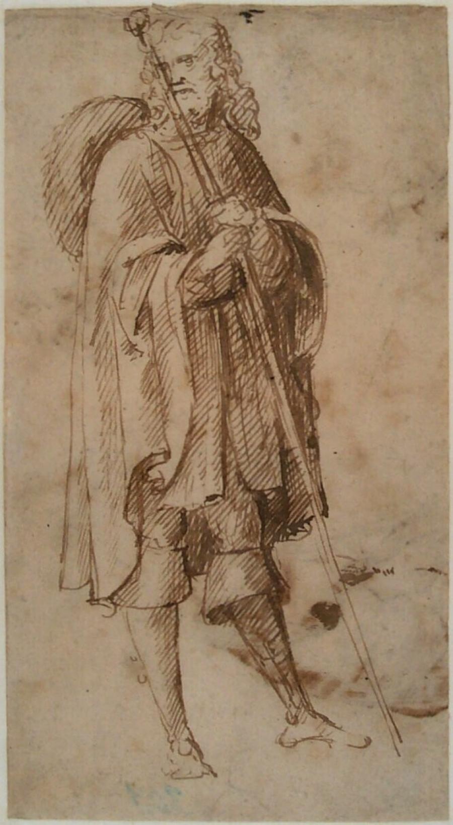 Pelgrim met staf en hoed