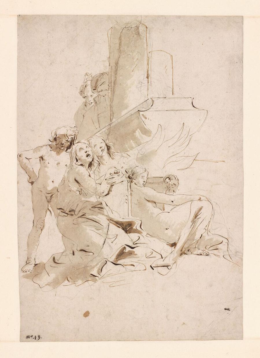 Drie vrouwen, een jongen en twee mannen