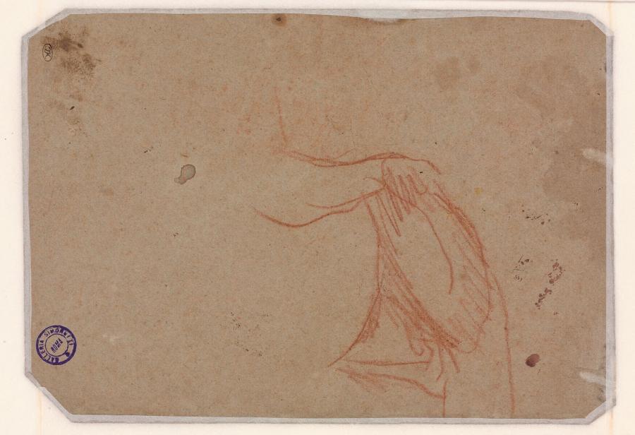 Studie van een onderarm en een doek