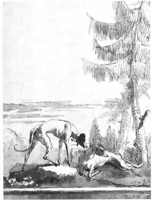 two-hunting-dogs-in-a-landscape