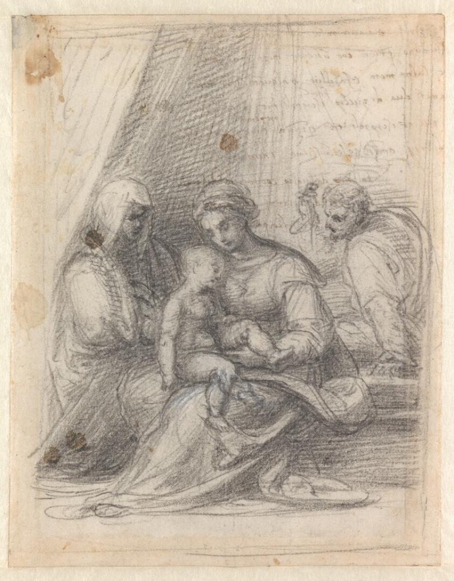 Compositiestudie voor een 'Heilige Familie met St. Elisabeth'