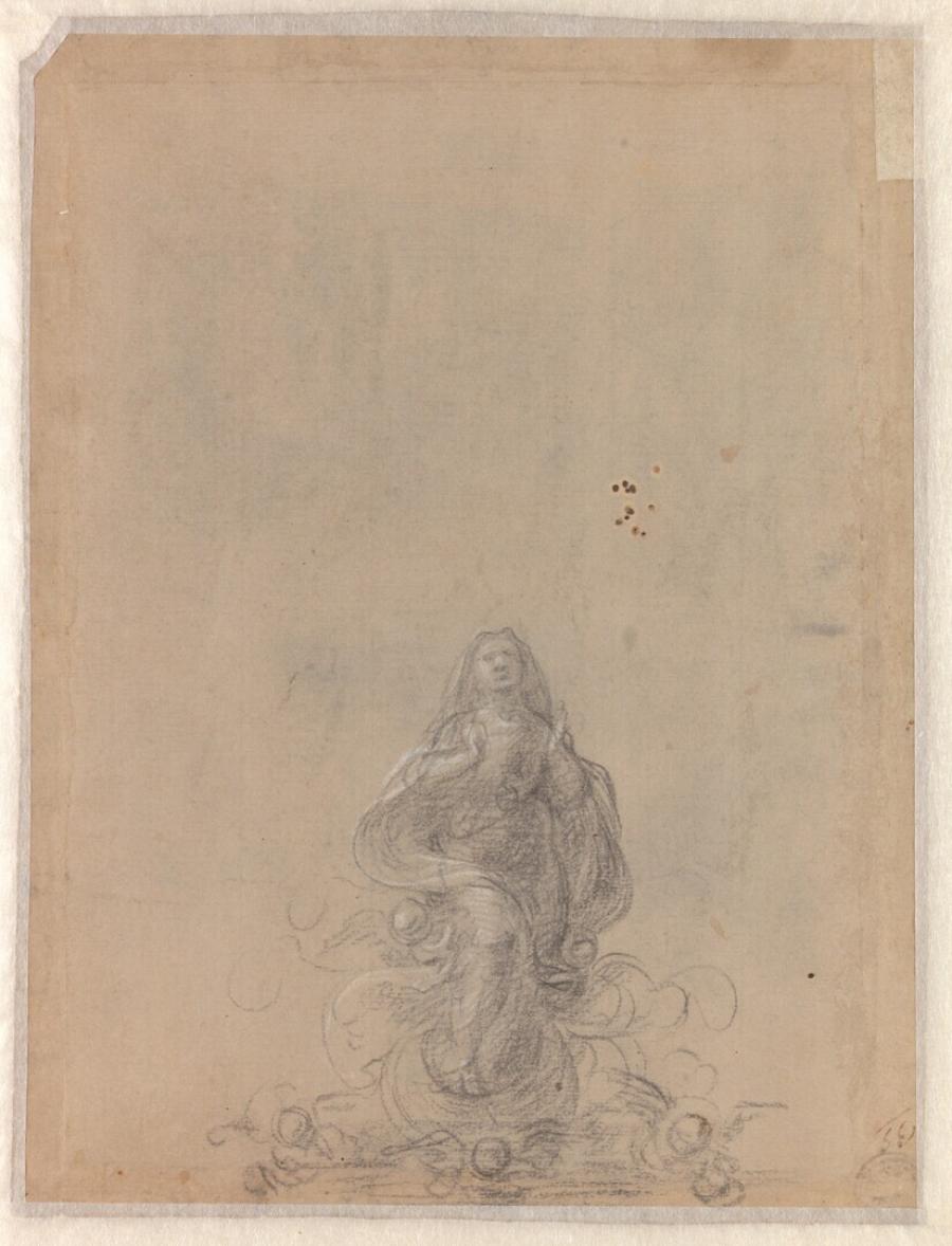 Studie voor Maria met engelen in 'De hemelvaart van Maria'