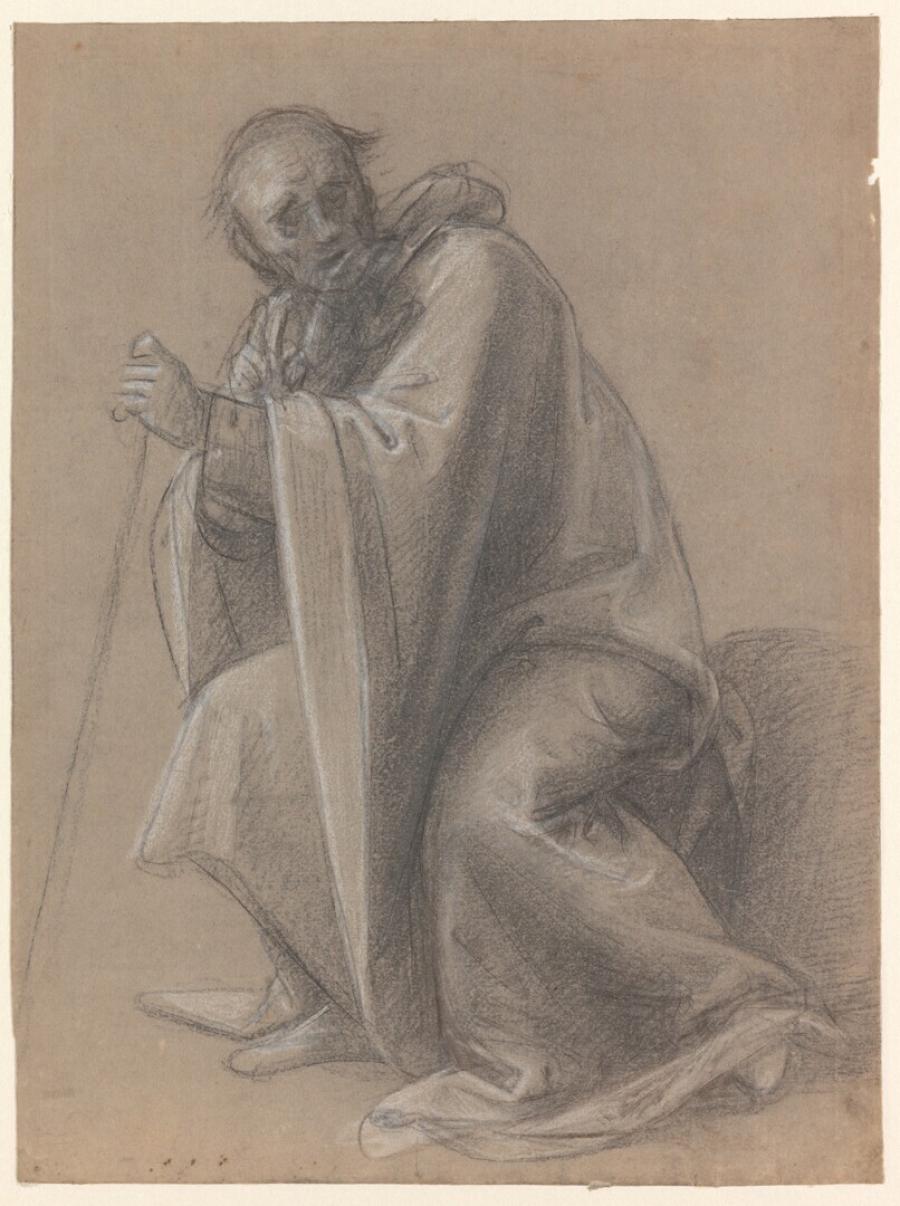 Studie voor de heilige Antonius Abt in een 'Verzoeking van de heilige Antonius'