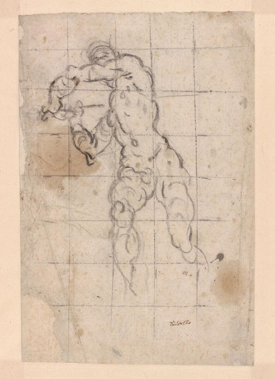Sudy for a man swinging his sword, for the Defense of Brescia on the ceiling of the Sala del Maggior Consiglio in the Palazzo Ducale, Venice