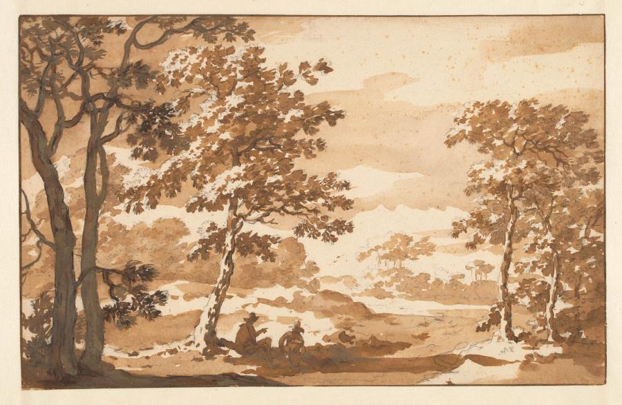 Wooded Landscape with Two Seated Men