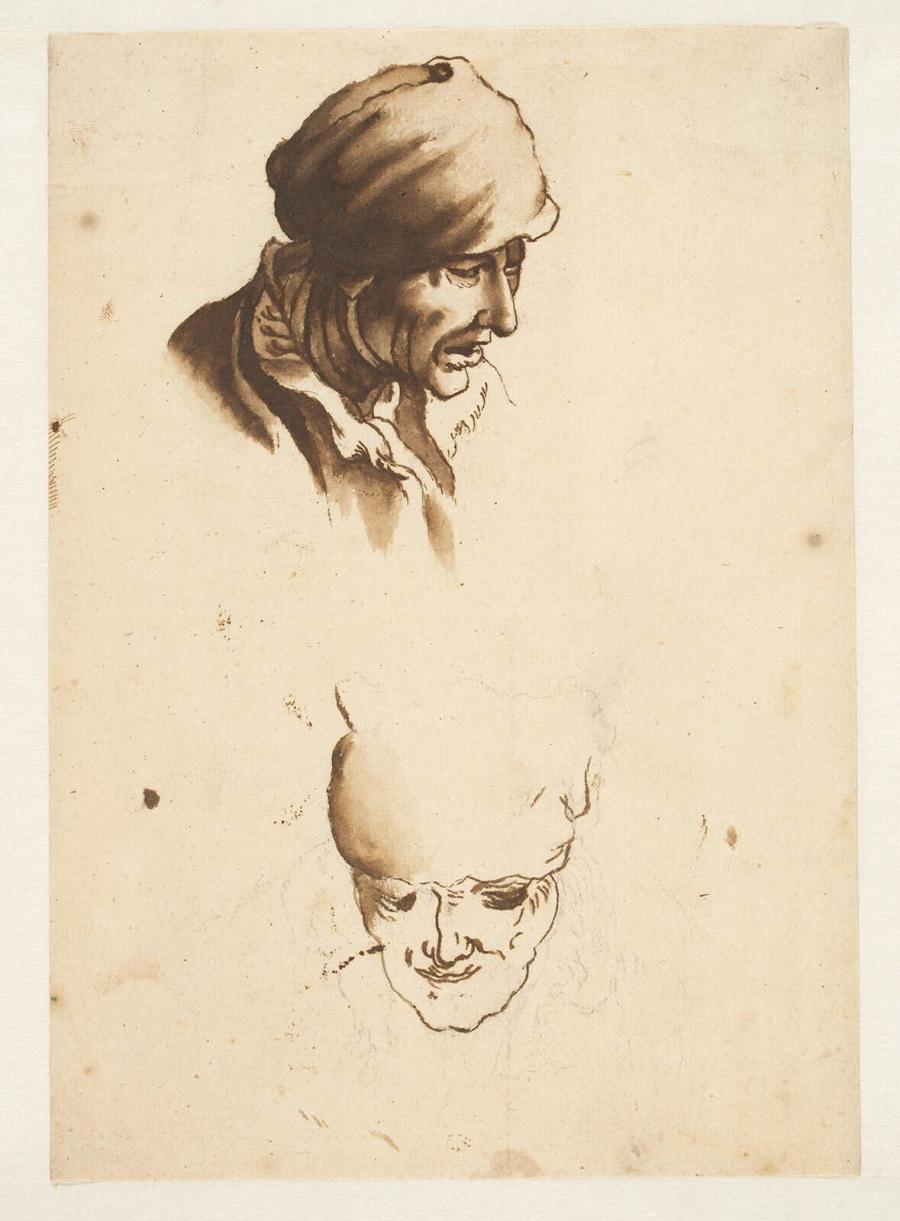 Study Sheet with the Head of a Woman and a Man