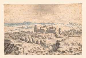 het-kasteel-en-een-gedeelte-van-het-dorp-valkenburg-vanuit-het-westen-provincie-limburg