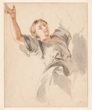 Study of a Girl with her Arms Raised