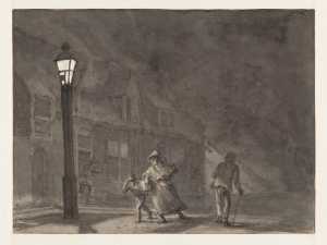 een-straat-bij-nacht-en-hevige-wind