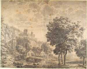 gezicht-op-een-heuvel-met-kasteel