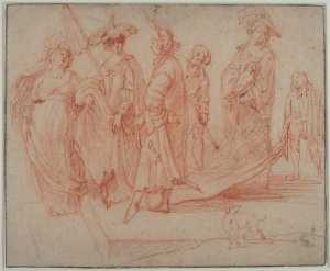 a-company-of-ladies-and-gentlemen-on-a-stone-staircase