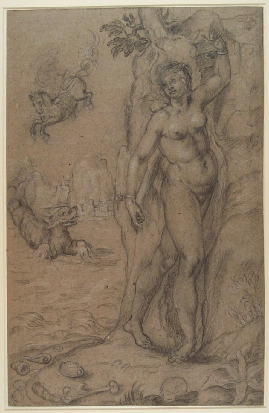 Andromeda geketend aan de rots