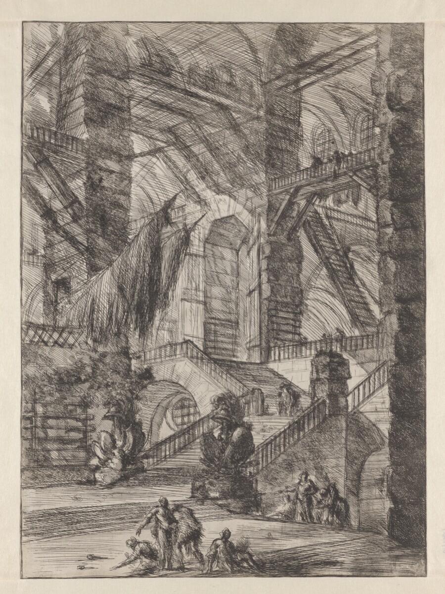 De trap met trofeeën