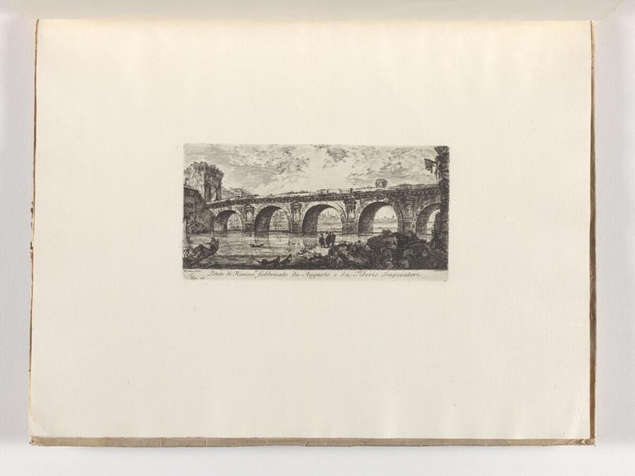 Ponte di Rimino fabbricato da Augusto e da Tiberio Imperatori (De brug bij Rimini gebouwd door de keizers Augustus en Tiberius)