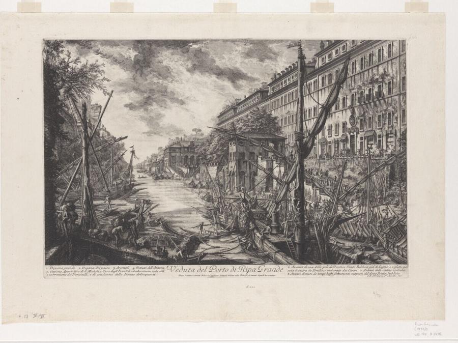 Veduta del Porto di Ripa Grande (Gezicht op de haven van Ripa Grande)