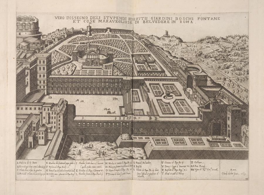 De tuinen van Villa Belvedere in Rome