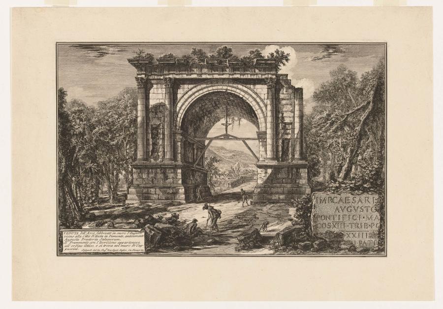 Vedute dell'Arco fabbricato in onore d'Augusto vicino alla Città di Aosta