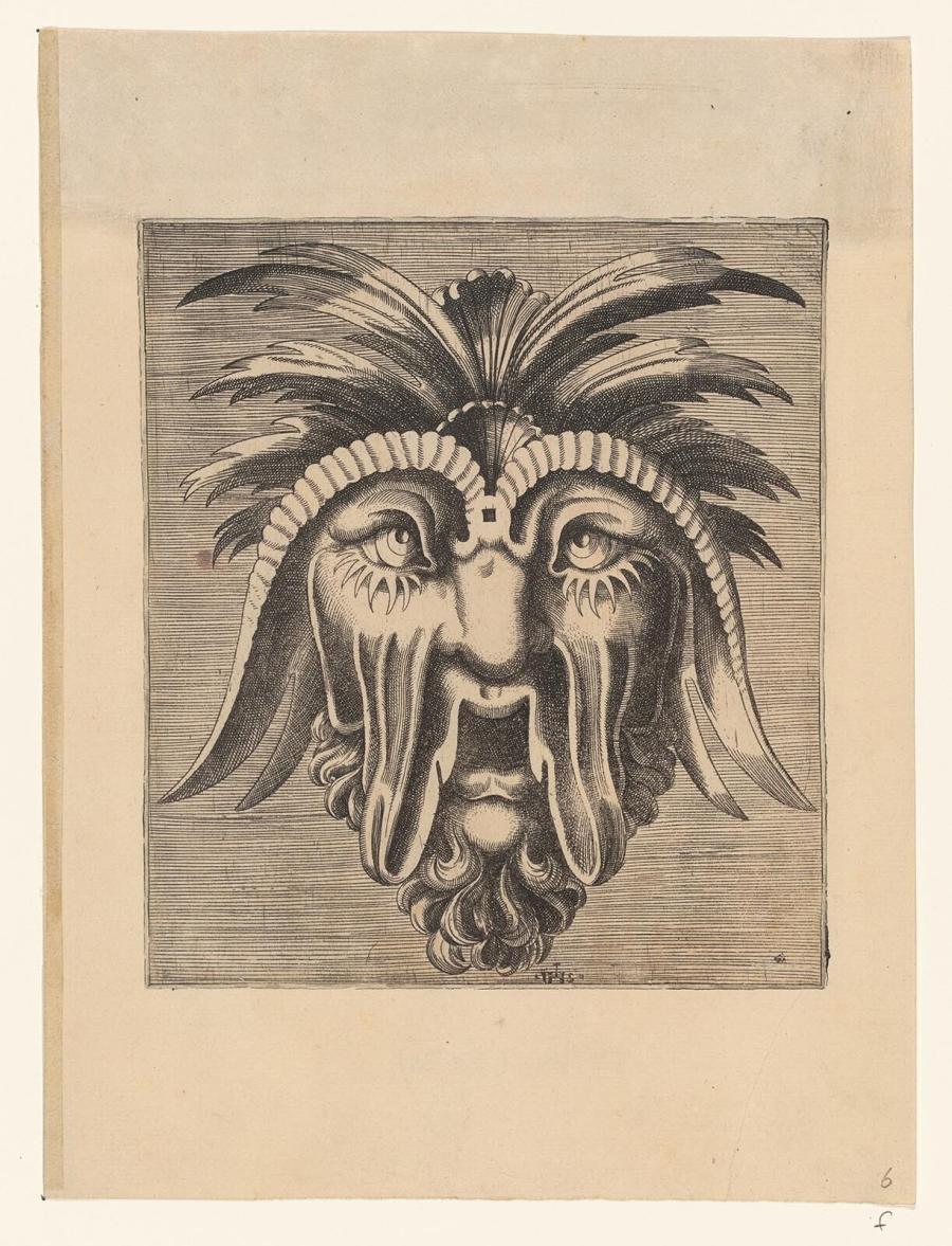 Grotesque Mask from Print Series Libro di Variate Mascare