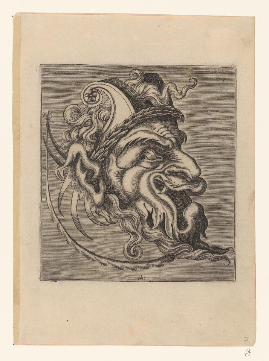 Grotesque Mask from Print Series Libro di Variate Mascare