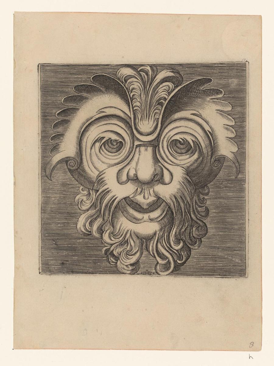 Grotesque Mask from Print Series Libro di Variate Mascare
