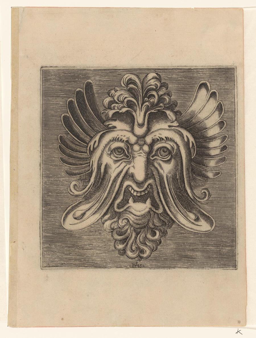 Grotesque Mask from Print Series Libro di Variate Mascare