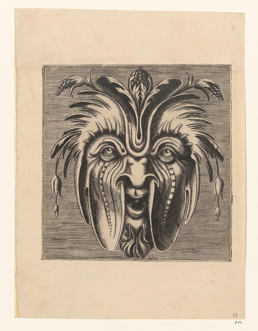 Grotesque Mask from Print Series Libro di Variate Mascare