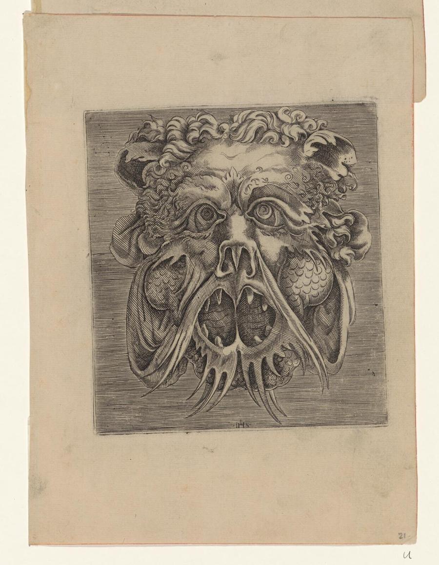 Grotesque Mask from Print Series Libro di Variate Mascare